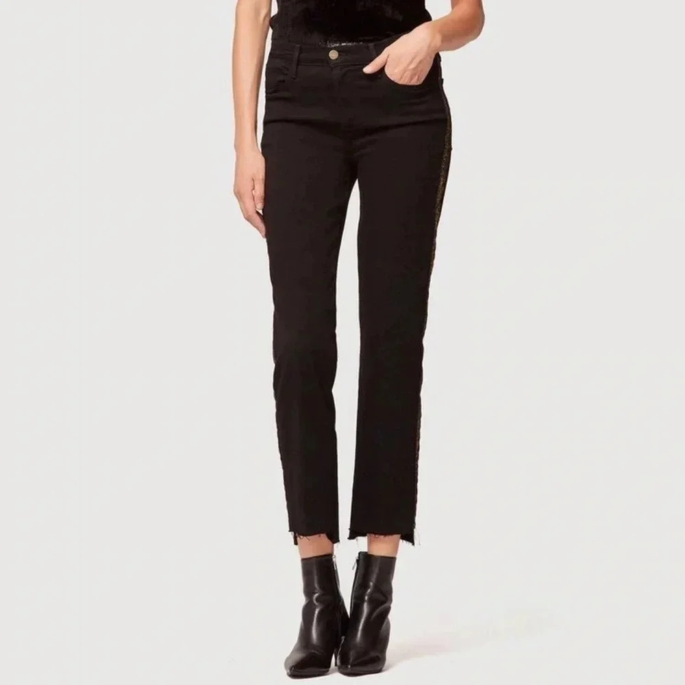 FRAME DENIM Le High Straight Jeans Velvet Tux Ray Stagger Women's Size 25 - Picture 2 of 13